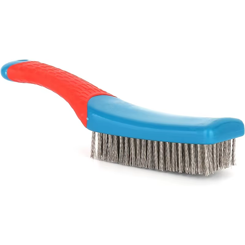 Brosse métallique robuste en acier inoxydable avec poignée en plastique confortable – Parfaite pour enlever la rouille