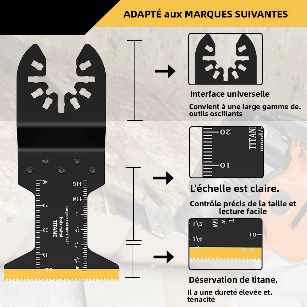Lames de scie oscillantes en titane pour la coupe des métaux