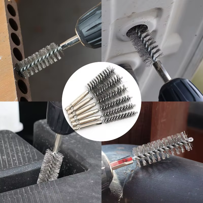 Brosse de nettoyage pour perceuse électrique en acier inoxydable