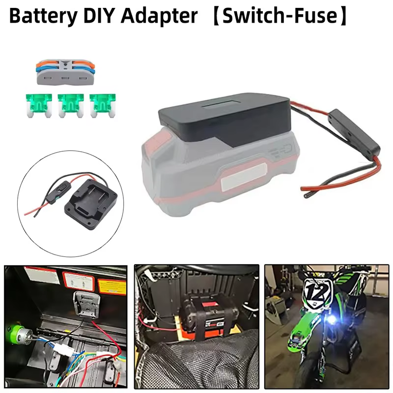 Pour Parkside bricolage adaptateur de roue électrique pour Kit de convertisseur de batterie 20V avec fusibles