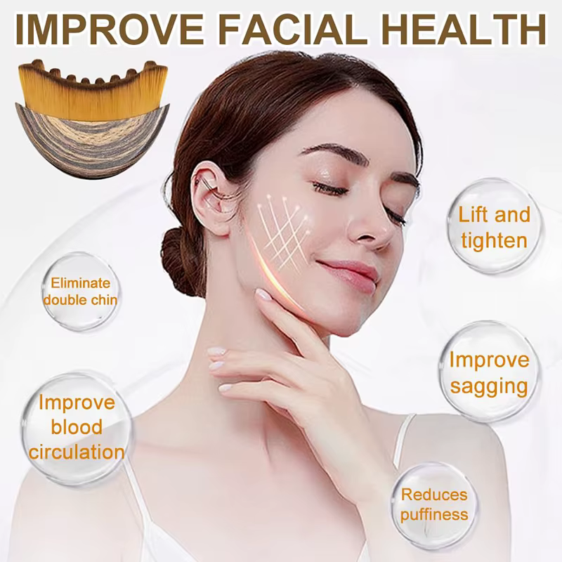 Brosse de massage lymphatique pour le visage, masseur de drainage lymphatique, outil de sculpture de la peau du visage et du menton, ergonomique