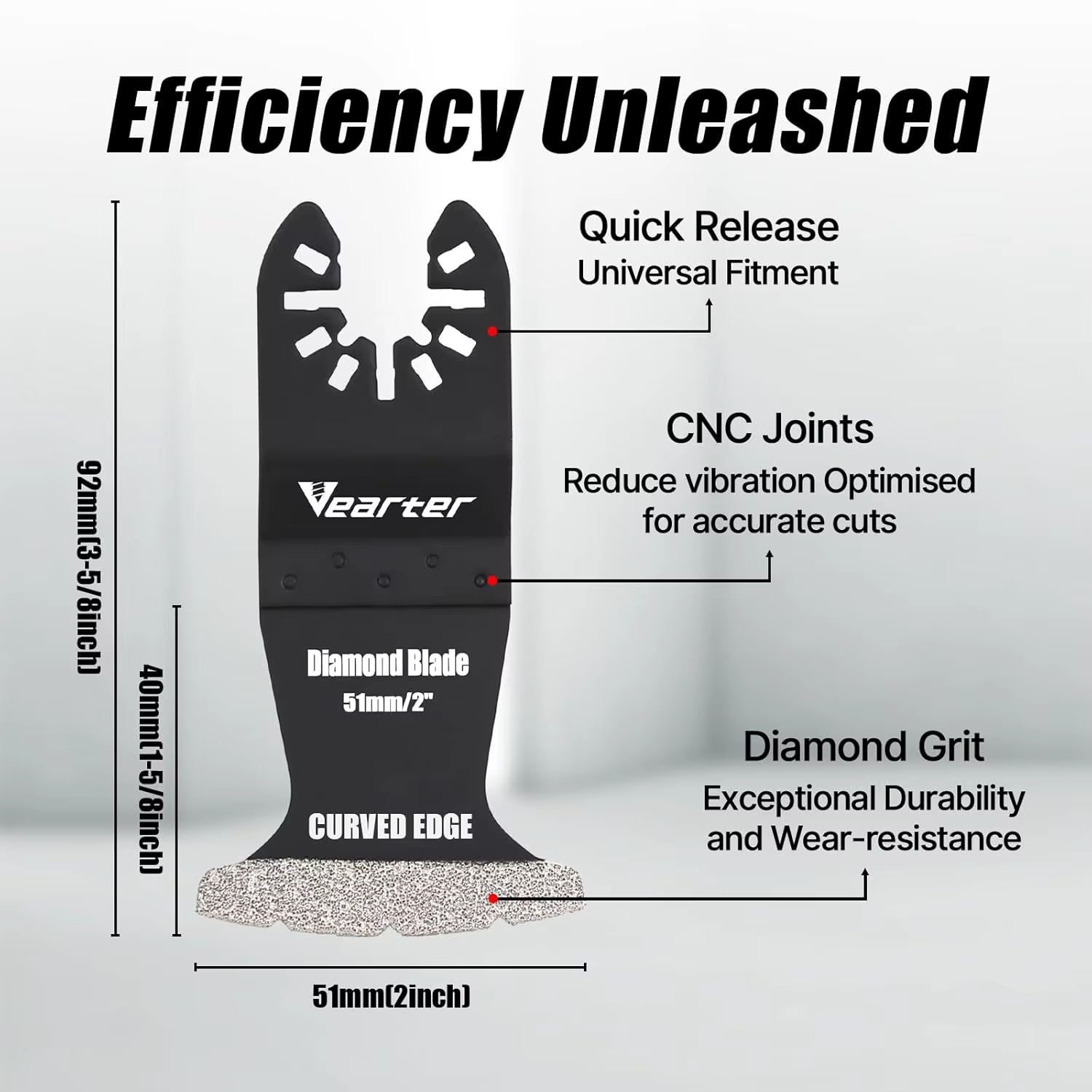 Vearter 3 pièces outils multifonctionnels diamant avec adaptateur