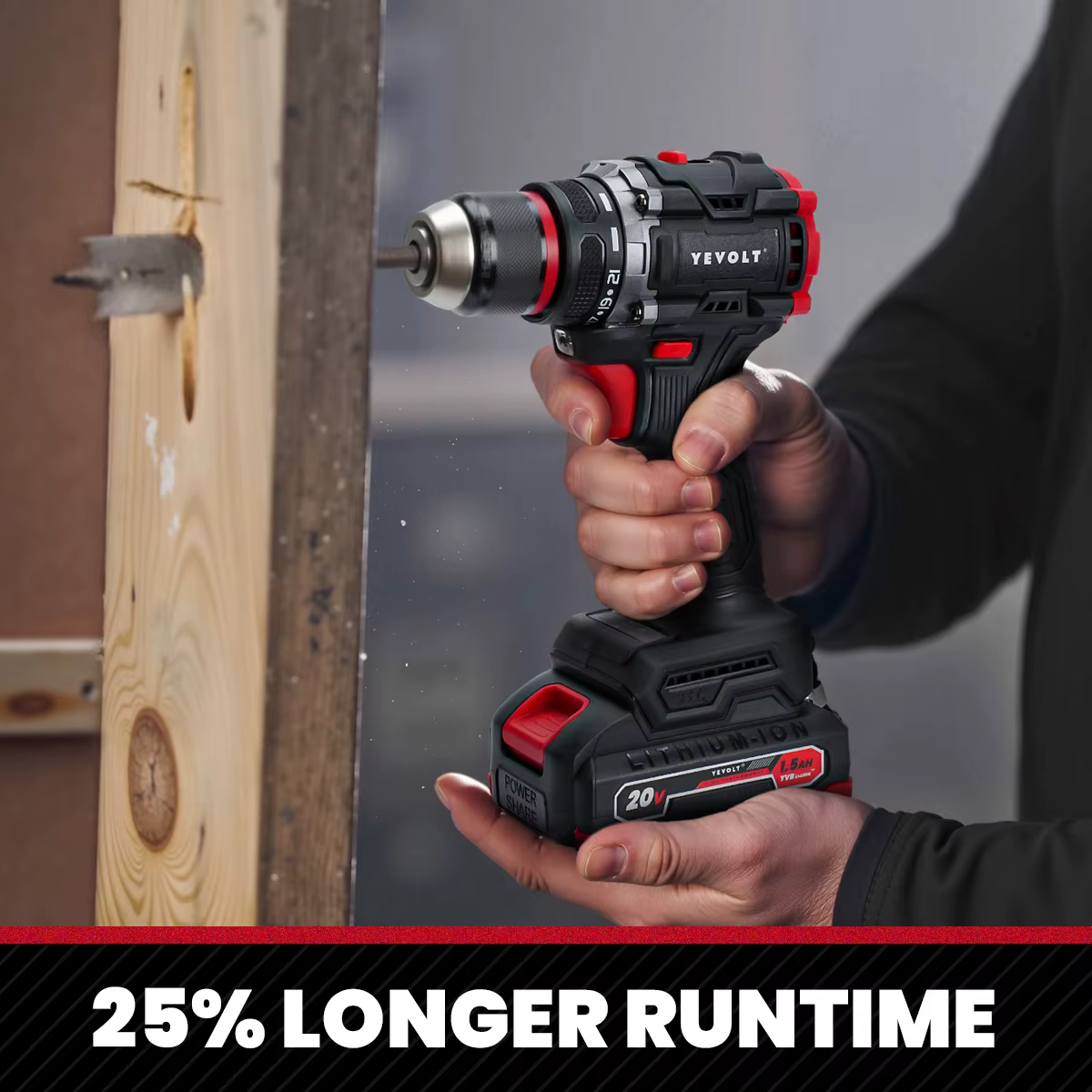 YEVOLT perceuse électrique 20V sans brosse Li-ion Compact sans fil 21 + 1 pilote tournevis à main outils électriques série YVGBD20DU2