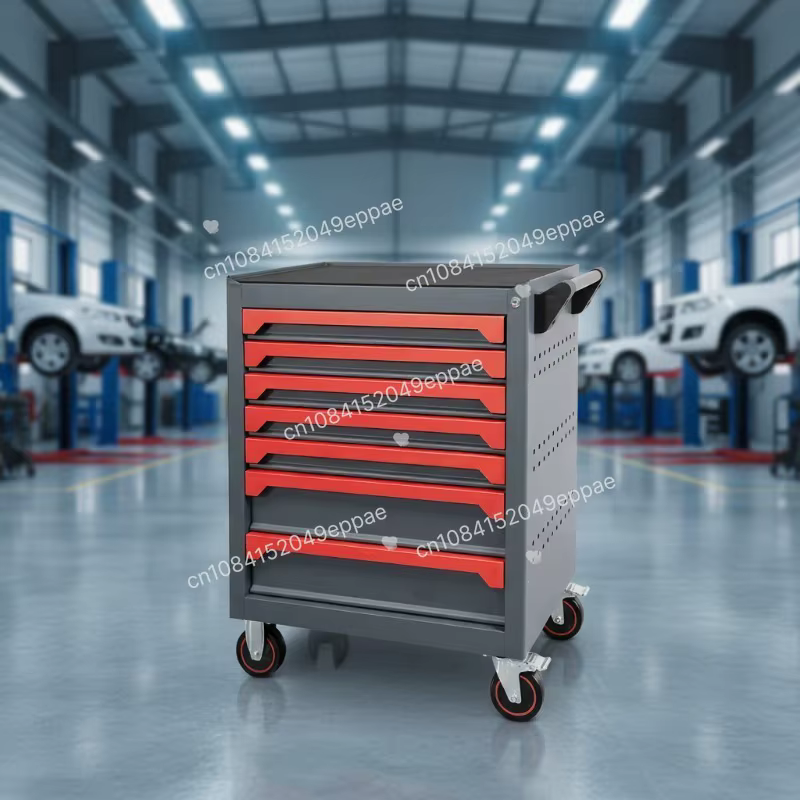 Chariot à outils mobile robuste avec tiroirs, organiseur de rangement pour pièces, chariot à outils roulant pour atelier de réparation automobile