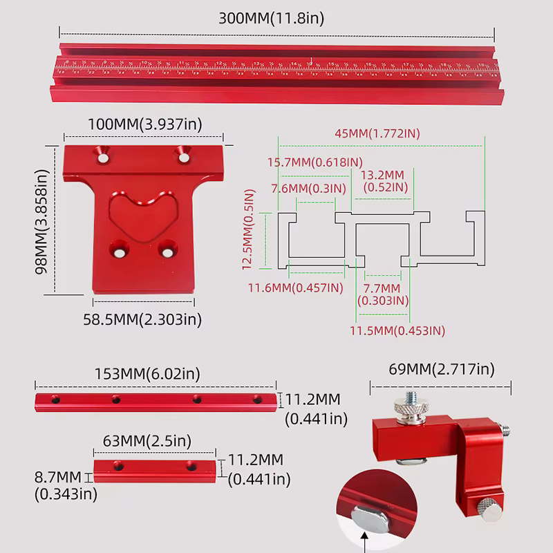 Système de guidage de rail parallèle de 1200mm